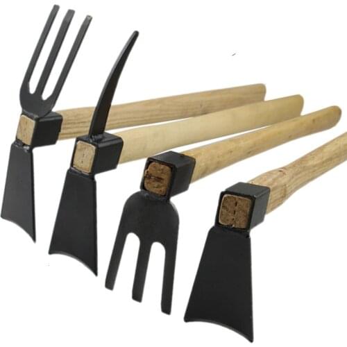 Wooden Handle Hoe Ripper Carbon Steel Agricultural Tool Weeder Used To Loosen The Land Shofar Taro Vegetable Garden Tools