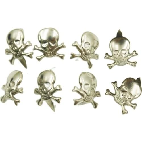 12*13mm Silver Pirate Skull Skeleton Rivet Nailhead Claws Stud For Leather Craft Bag Hat Shoe Chocker Wallet Chocker Accessories