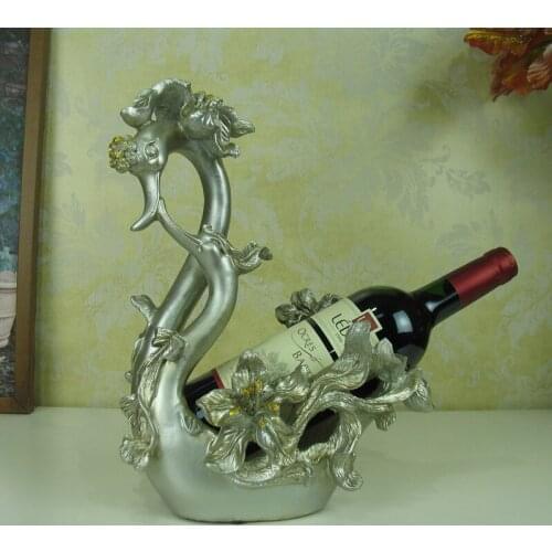 European-style wine rack creative fashion fashion crafts ornaments resin double swan wine rack