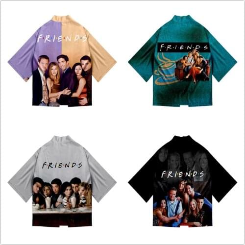 FRIENDS 3D Printing Japanese Kimono Haori Yukata Cosplay Women/Men Fashion Summer Casual Short Sleeve Streetwear Jackets Clothes