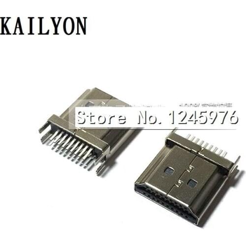 100pcs HDMI male head splint type 19P high definition plug TV low resistance HDMI wiring head black Technology