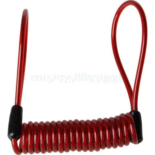 120cm Motorcycle Safety Lanyard Spring Coil Wire Disc Brake Lock Reminder Cable