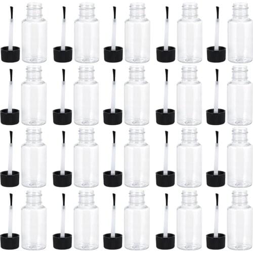 20pcs 20ml Nail Polish Bottle Empty Nail Polish Clear Bottles with Cap and Brush