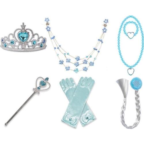 4Pcs/Set Headwear Accessories Girls Halloween Party Cosplay toy Crown Gloves Magic Wand Children Christmas Present