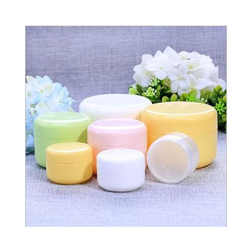 50PCS Refillable Bottles Travel Face Cream Lotion Cosmetic Container Plastic Empty Makeup Jar Pot 5 Colors 10/20/30/50/100g