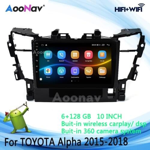 2Din Tesla QLED Screen 10 Inch 128GB 360°Camera Car Radio For TOYOTA Alpha 2015-2018 Stereo Multimedia DVD Player GPS Navigation