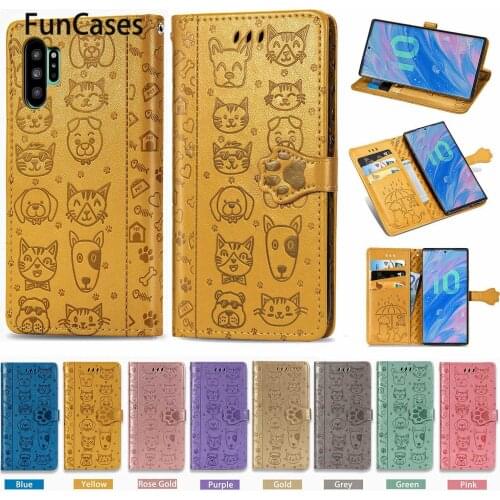 Dog Cases Cartoon For para Samsung Note 9 PU Leather Phone Bag sFor Samsung Galaxy phone case Note 10 Pro Lite Carcasa Cellular