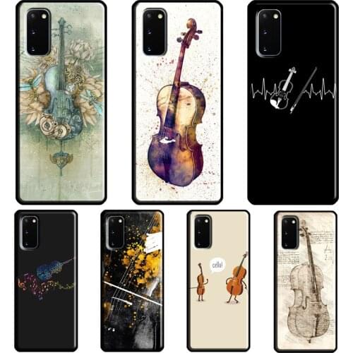 Cello Violin Art Case For Samsung Galaxy S21 Ultra S20 FE Note 20 Ultra Note 9 10 S8 S9 S10 Plus S10e Cover