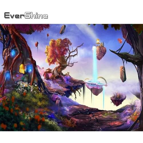 Evershine 5D DIY Diamond Painting Tree Landscape Picture Of Rhinestone Diamond Embroidery Nature Cross Stitch Art Handmade Hobby
