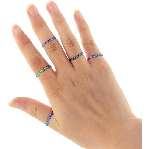 5Pcs/Set Women Ring Set Silver color Multicolor Midi Knuckle Finger Joint Rings For Women Multisize Round Rings Anillos Mujer