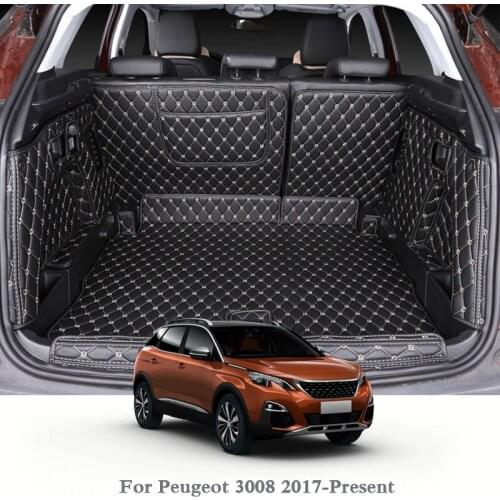 For Peugeot 3008 2017-Present Car Boot Mat Rear Trunk Liner Cargo Floor Carpet Tray Protector Accessories Mats