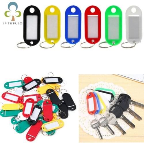 50 pcs Creative Color Classification Tag Plastic Key Tag Mark Tag Luggage Tag Key Accessory Key Chain WYW