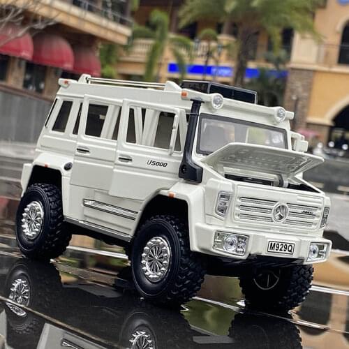 Oversize 1/24 Unimog U5000 Alloy Car Model Diecast Metal Off-road Vehicles Model Collection Sound Light Simulation Kids Toy Gift