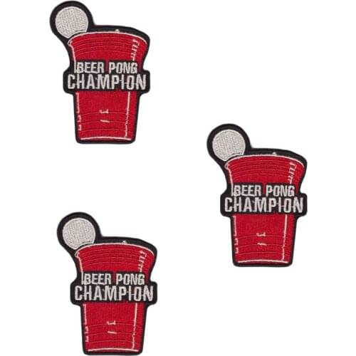 Fashion English embroidery patch Beer Pong health care gift dance costumes patch for children