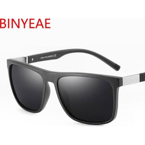 TR90 Frame Square Polarized Sunglasses Men Matte Frame Driving Sun Glasses Male Black Goggles Eyewear UV400 Luxury Gafas De Sol