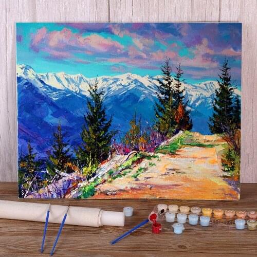Landscape Winter Spring DIY Paint By Numbers Kit Oil Paints 50*70 Picture By Numbers Photo Wall Decoration Kids Drawing