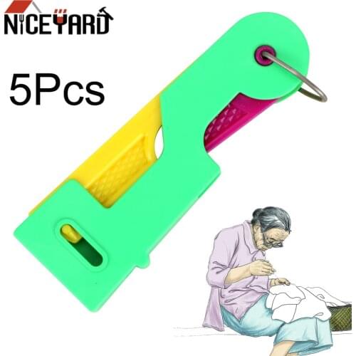 NICEYARD 5 Pcs/set Automatic Needle Threader Sewing Needlework Accessories Use Tool Elderly Guide Needle Easy Device Sewing Tool