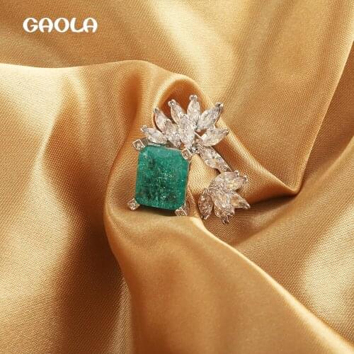 The New Three-color Large Zircon Open Ring, Adjustable High-quality Shiny Tail Rings for Women, Banquet Party Jewelry Anillos