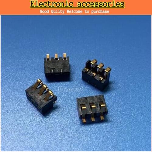 New 3pin Mobile phone battery connector battery holder 2.5PH length 7.5MM* width 5.3 and H2.4\H3.0\H3.5