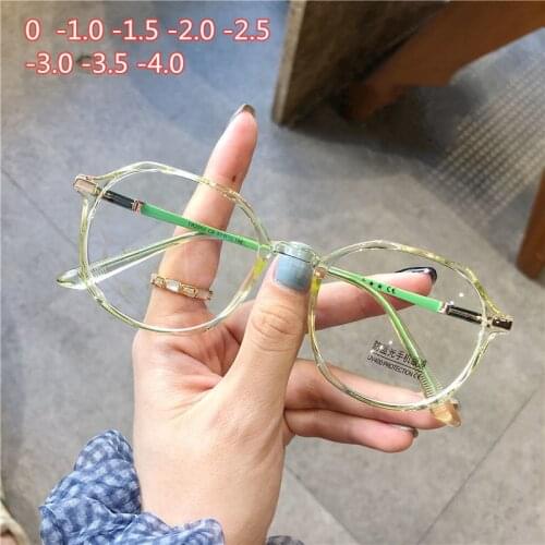 Retro Round Eye Glasses Men Women Metal Myopia Eyeglasses Myopia glasses Finished 0 -1 -1.5 -2 -2.5 -3 -3.5 -4