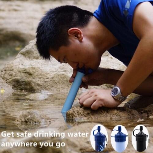 Portable & Outdoor Water Filter for Camping, Hiking, Travel Abroad, Emergency, Backpacking, Survival with Replaceable Filter