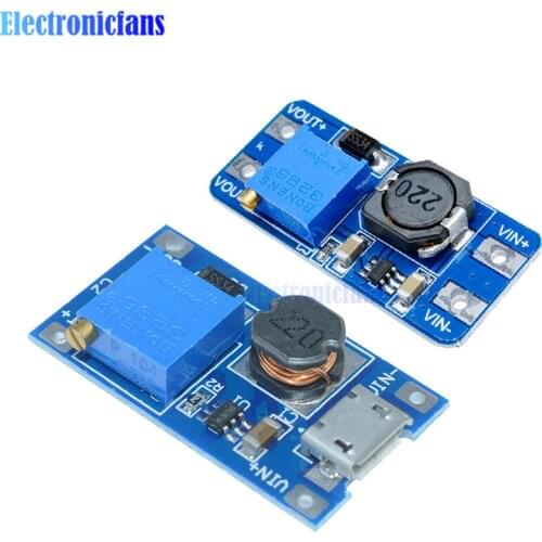 MT3608 DC DC Step Up Power Supply Booster For Replace XL6009 Micro USB 2A Boost Plate Adjustable 2-24V To 28V Step-up Module