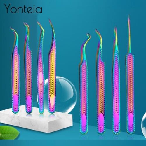 Makeup Professional Eyelash Tweezers 3D Volume Eyelash Extension Tweezer Fan Lash Eyebrow Tweezers Excellent Closure Assist