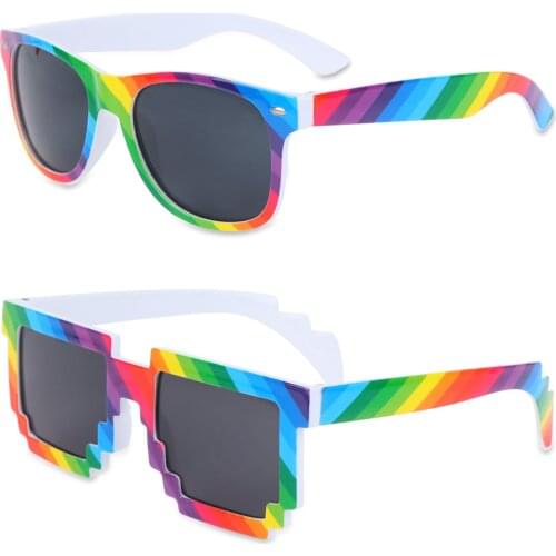 Kids Rainbow Sunglasses Boy Girl Baby Square Sun Glasses Parent-child Colorful Anti-UV Goggles Men Women Glass 2 pcs