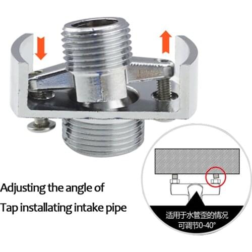 Adjusting The Angle of Intake Pipe Copper Shower Head Angled Curved Foot, Eccentric Screw Extended Corner Shower Faucet Accessor