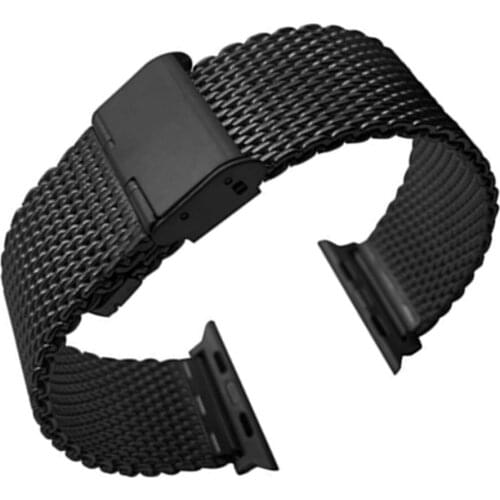 Black Milanese Loop Stainless Steel Band Watch Strap Band for Apple Watch 42mm 38mm 40mm 44mm For Iwatch 5 4 3 2 1 Series