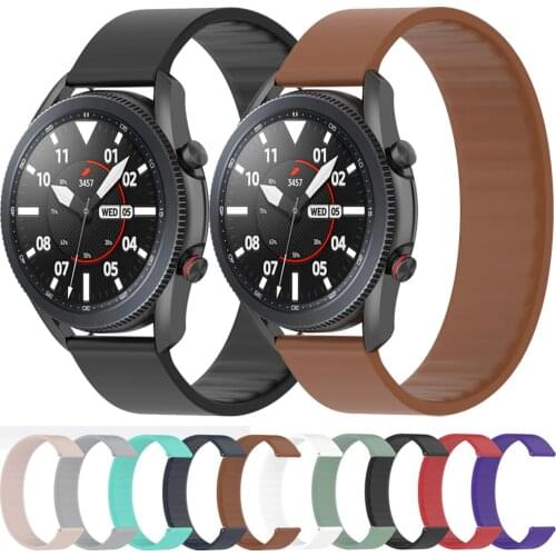 Solo Loop For Samsung galaxy watch 3 45mm 41mm Strap Elastic Silicone Bracelet Wristband sports Watchbands 20mm 22mm Watch Band