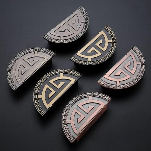 Retro Chinese Classical Cabinet Door Handles Zinc Alloy Antique Cabinet Drawer Knobs and Pulls Furniture Decoration Hardware