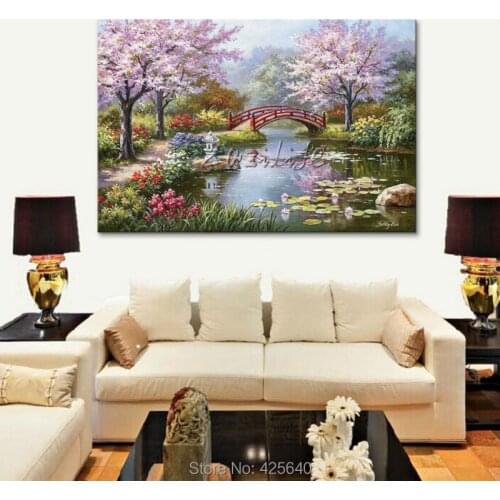 Hand-painted Mediterranean swan lake sitting room adornment wall painting on the canvas art pictures decorative pictures 08
