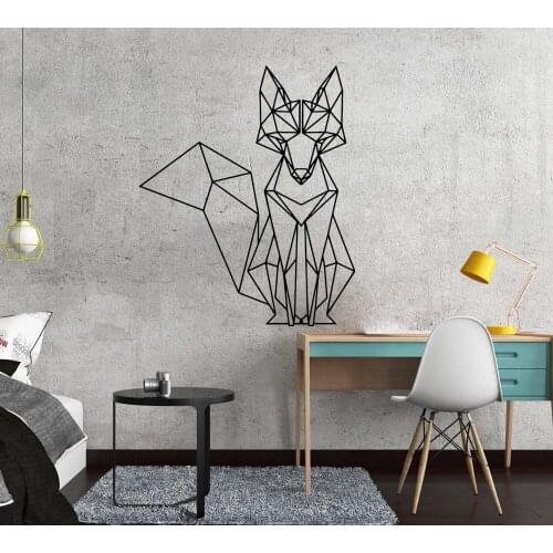 Nordic Geometric Fox Vinyl Wall Stickers Decals For Kids Rooms Home bedroom Decor living Room Decoration Mural wallstickers