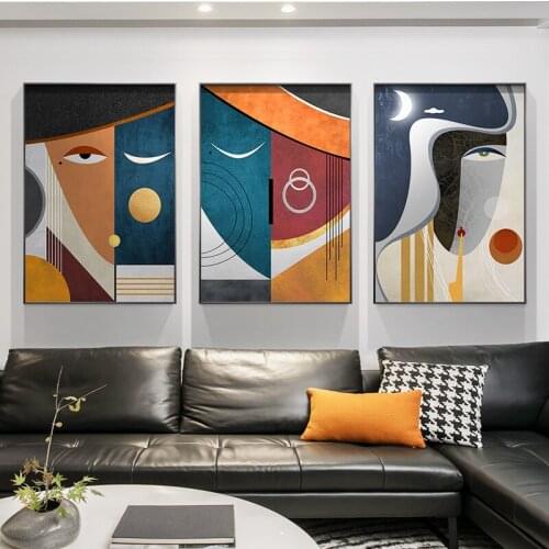 Modern Figures Abstract Geometry Decorative Canvas Painting For Living Room Wall Decoration Home Decor