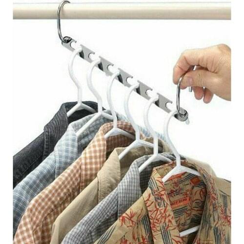 Magic Metal Wonder Closet Hook Space Saving Clothes ABS Rack Hanger Organizer UK