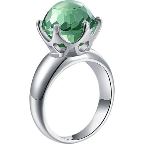 New Special Cut Solitaire Women Love Wedding Ring Green White Zircon 6 Prawn Crown Jewelry WA11498W