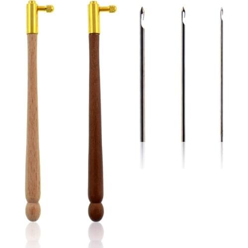 1Pcs French Embroidery Tambour Crochet Hook with 3 Needles French Crochet Embroidery Beading Hook 3 In 1 Tambour Sewing Craft