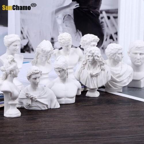 Mini Resin Imitation Plaster Statue Desktop Decoration Art Sketch Teaching Aid Model Photo Props Sculpture 10 Pieces/set