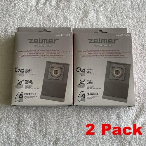 2 Pack Replacement Zelmer Filter Bag Fits for Syrius(1600), Magnat(3000), Jupiter(4000), Solaris(5000), Twix(5500)
