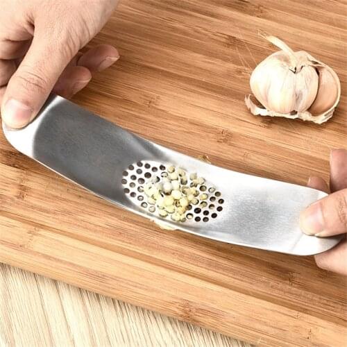 200pcs/lot Stainless Steel Garlic Press Grinding Slicer Mincer Metal Multi Ginger Crusher Chopper Cutter Kitchen Accessories