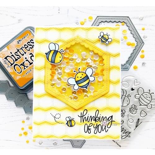 3Pcs Hexagon wave frame Metal Cutting Dies Stencils DIY Scrapbooking Paper/photo Cards Embossing Dies