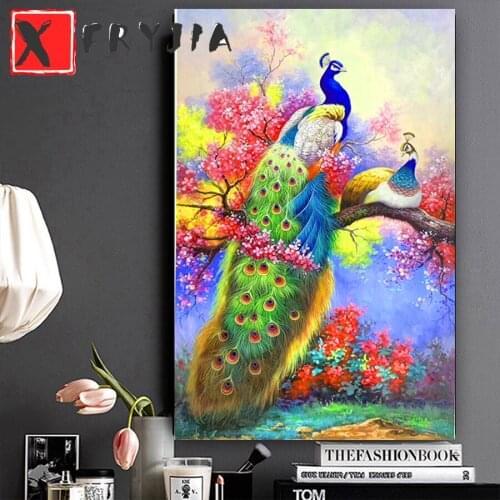 Diamond embroidery Animal art peacock diamond mosaic diamond painting full square round stitch cross rhinestone pictures decor