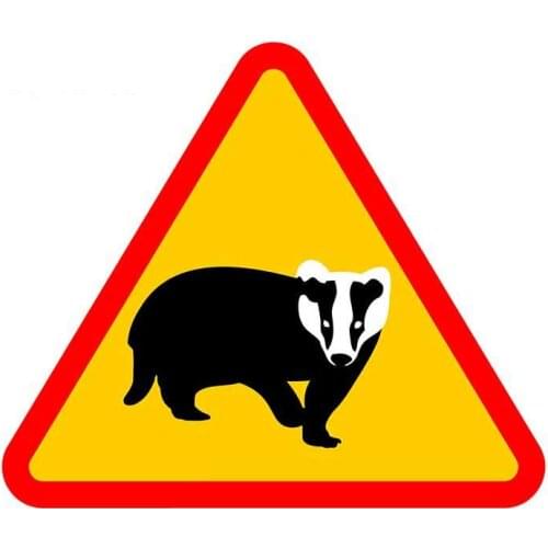 SZWL Badger Sign Warning Car Sticker Waterproof Stickers for Laptop Windshield Graffiti Decal Auto Accessories Decals,13cm*11cm