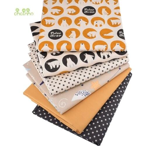 Chainho,6pcs/ Lot,Bears Series,Printed Twill Cotton Fabric,Patchwork Clothes For DIY Sewing Quilting Baby&Child Material,40x50cm