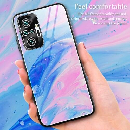 Luxury Marble Tempered Glass Cover Case For Xiaomi Redmi Note 10 Pro New Fashion Coque For Redmi Note 10 Pro Max Cases Fundas