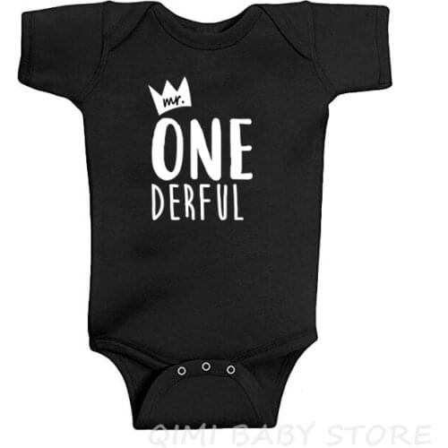 Baby Bodysuit Newborn Baby Clothes Cotton Baby Clothes Mr One-derful Baby Boys 1st Birthday Body First Birthday Outfit for Boys