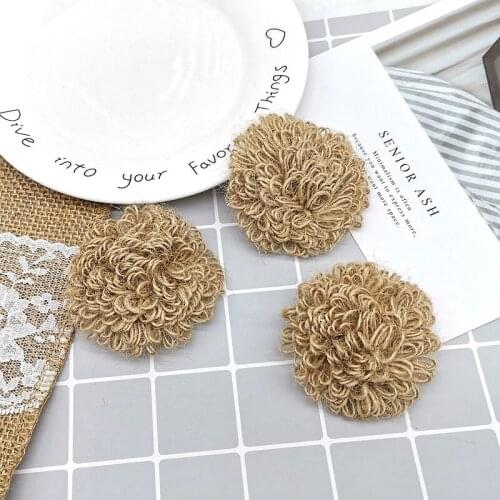 Handmade Jute Hessian Burlap Flower Linen Wedding Decoration Christmas Party Supplies DIY Crafts Accessories Flores Artificiales