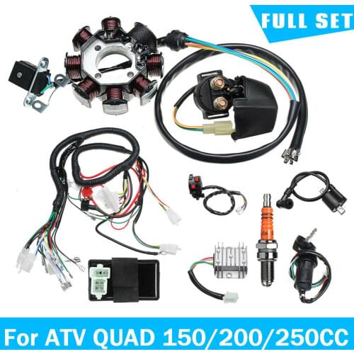 Beach ATV Wiring harness Car Accessories Electric Wiring Harness Wire Loom Stator Full Kit For ATV QUAD 150/200/250CC