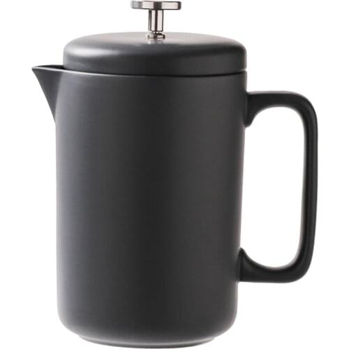 French Press Coffee Maker Ceramic for Good Coffee and Tea Living Room Camping Rust-Free Dishwasher Safe No Coffee Grounds